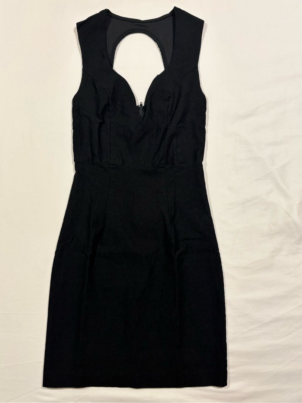 Black V Neck Cutout Sheath Mini Dress